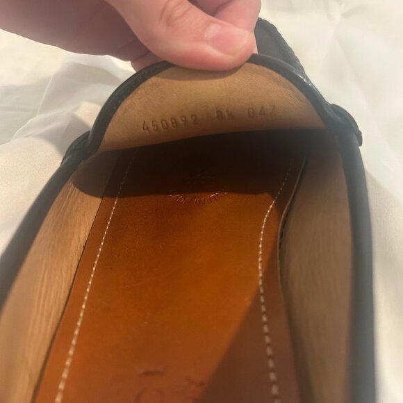 Gucci Mens Loafers w/ Horsebit and Web Stripe *Black with Web Stripe*